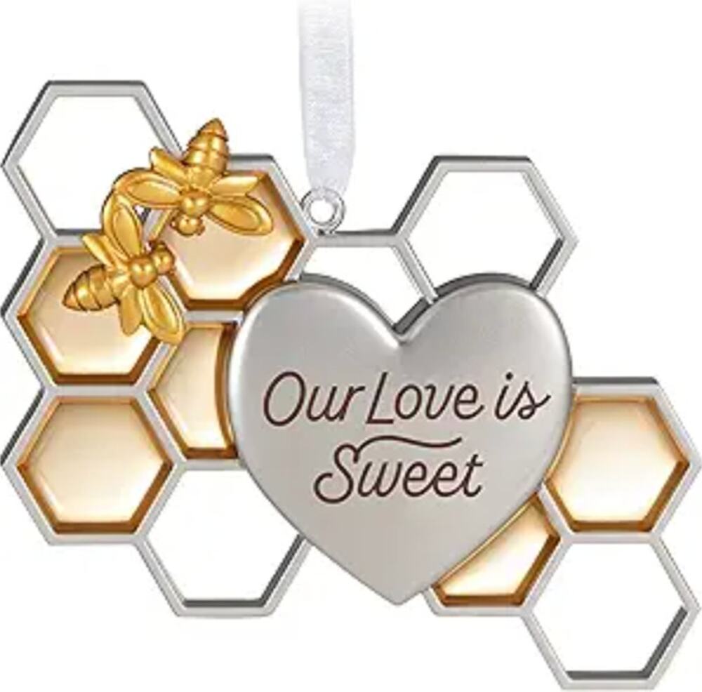 Hallmark Keepsake OUR LOVE IS SWEET Valentine's Day Honeycomb Heart New NIB